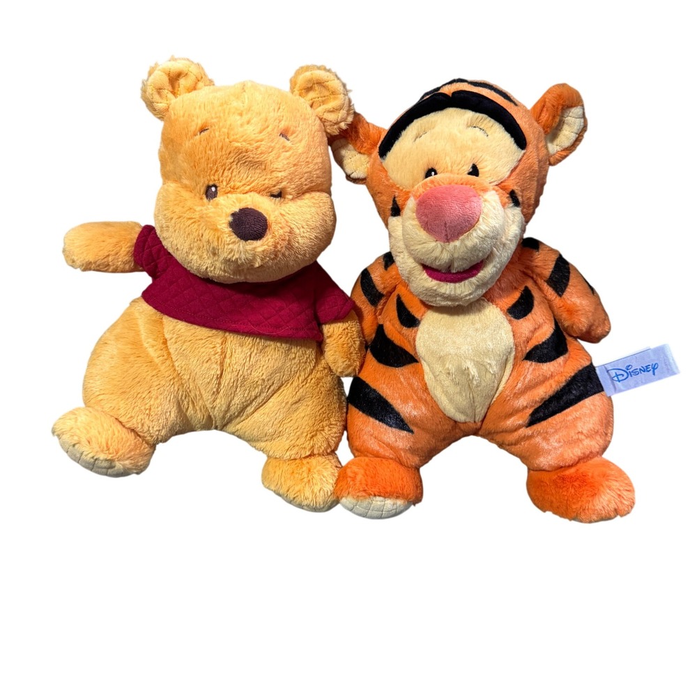 Disney Gund Oh So Snuggly Winnie the Pooh and Tigger Plush Stuffed Animal Lot